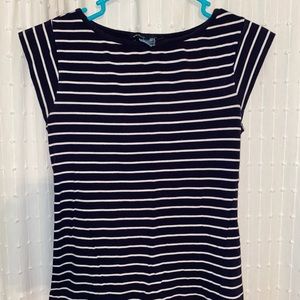 Navy blue and white shirt